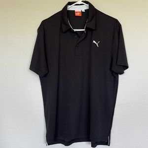 Mens Puma Black Golf Polo Large